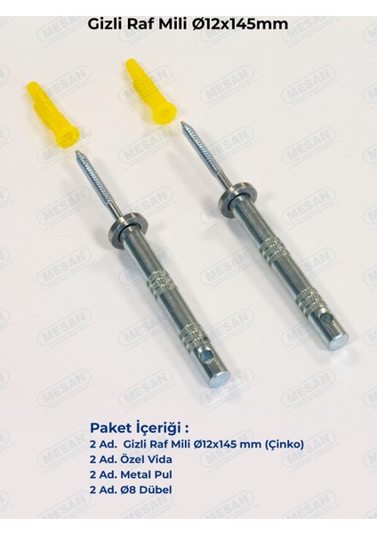 Gizli Raf Taşıyıcı 12X145MM Ahşap (0029) modelleri
