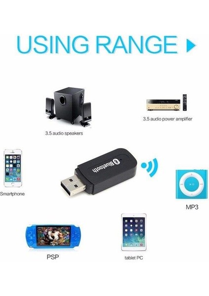 Bluetooth USB Aux Kit Bluetooth Alıcı Müzik Dinleme Android Ios