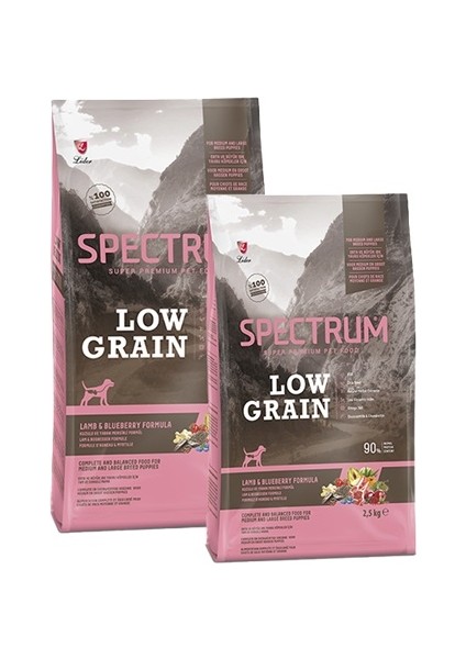 Low Grain Kuzu Etli ve Yaban Mersinli Orta-Büyük Irk Yavru Köpek Maması 12 kg
