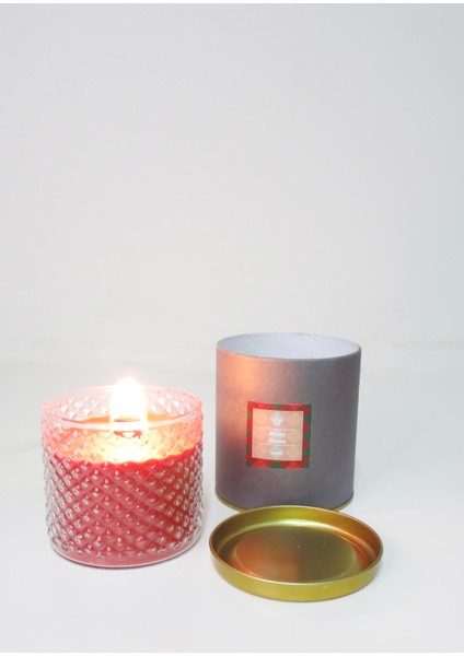 Kristal Kırmızı Bardak Spıce Orange Kokulu Çıtırtılı Vegan Mum fiyatları