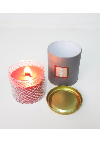 Kristal Kırmızı Bardak Spıce Orange Kokulu Çıtırtılı Vegan Mum modelleri