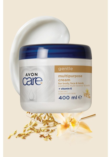 Care Gentle Multi-Biotics & Vanilya Içeren E Vitaminli Kuru Ciltler Için Çok Amaçlı Krem 400 Ml.