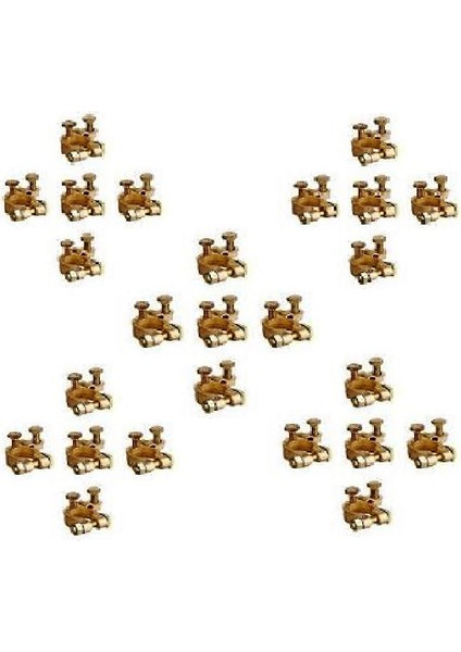 25 Takım Akü Kutup Başı Pirinç Kelepçe Artı ve Eksi + / - Set