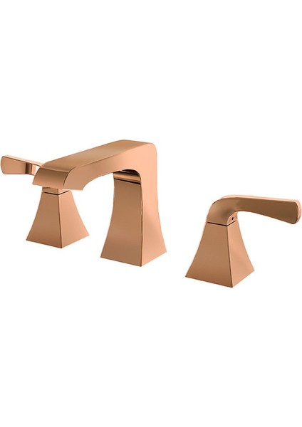 Karina 3 Delikli Lavabo Bataryası Rose Gold