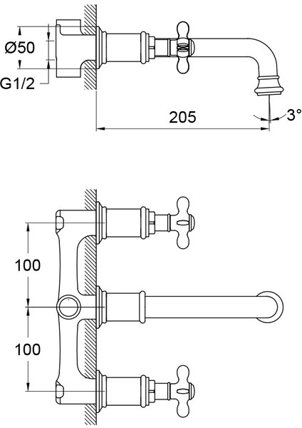 Victorian Ankastre Lavabo Bataryası Altın