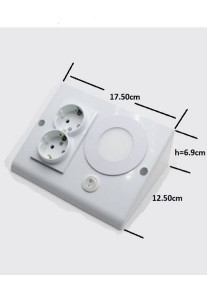 Dolap & Tezgah Altı Prizli Aydınlatma 3 Watt (6500 k Beyaz ışık)