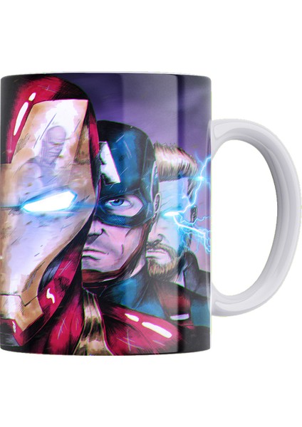 Süper Kahramanlar Serisi Avengers Tam Baskılı Porselen Kupa