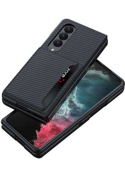 Galaxy Z Fold 4 Kılıf Karbonfiber Arka Yüzey Kartlıklı Kıpta fiyatları