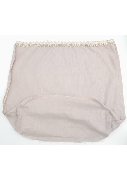 Bej 25X12 cm Oval Tabanlı Dikilmiş Fermuarsız Astar