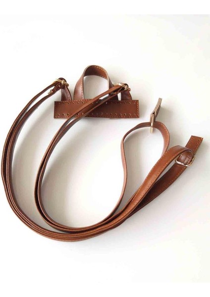 Suni Deri Taba Renk Sırt Çantası Sapı Light Gold Metalli