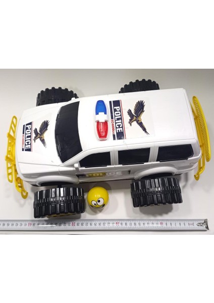 Sallanan Kafa Emoji Hediye 46CM Dev Tekerli Jumbo Polis Aracı 4x4 Jeep Süper Gösterişli Oyuncak modelleri