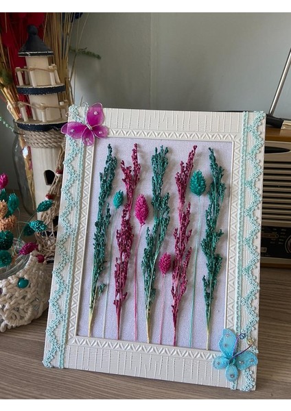 Kuru Çiçeklerle Hazırlanmış Çerçeve modelleri