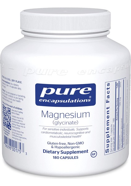 Pure Encapsulations Magnesium Glycinate 180 Kapsül Magnezyum Glisinat