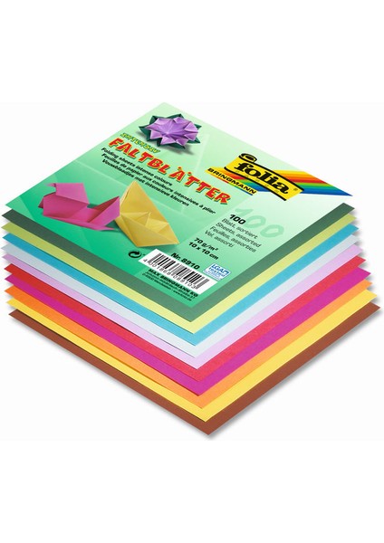 Origami Kağıdı 70 Gr. 10X10 Cm. 10 Renk 100'LÜ Paket
