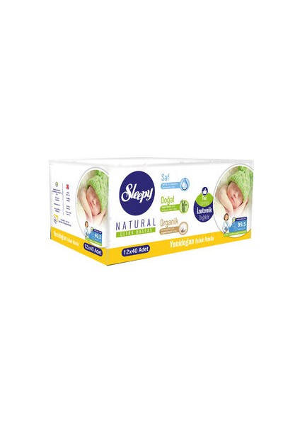Natural Yenidoğan Islak Havlu 12X40 Adet