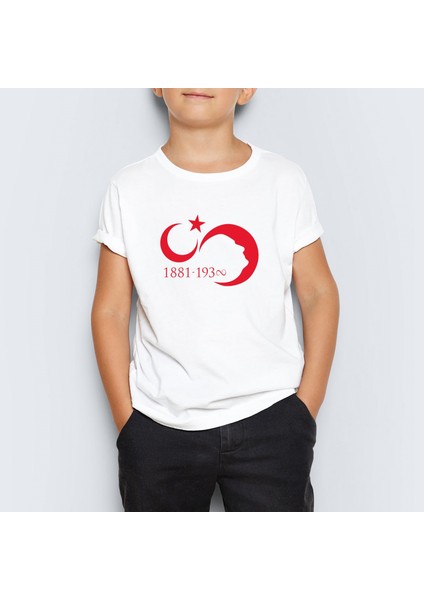 10 Kasım Atatürk Baskılı Unisex Çocuk Tişört T-Shirt Mr-03