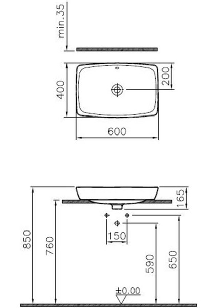 Metropole 5668B003-0012 Çanak Lavabo - 60 cm fiyatları