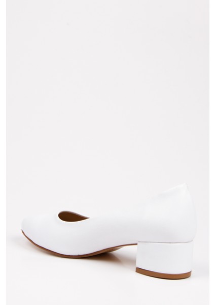Kadın Beyaz Kısa Topuklu Stiletto Ayakkabı Çanta Takımı modelleri
