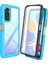 Xiaomi Redmi Note 11 / Note 11S Için Bumper Yerleşik Ekran 360 Tam Koruma Kılıf Kapaklı - Mavi 1