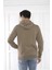 Escetic Spor Erkek Haki Cepli, Kapüşonlu Sweatshirt - 0949 5