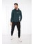 Escetic Spor Erkek Yeşil Cepli, Kapüşonlu Sweatshirt - 0950 2