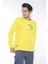 Escetic Erkek Spor Slimfit, Bisiklet Yaka Sarı Sweatshirt - 0939 5