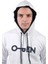 Erkek Open Kanguru Beyaz Kapüşonlu SWEATSHIRT-803 2