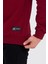 Bordo Bisiklet Yaka Etiket Detaylı Içi Pamuklu Erkek Sweatshirt 4