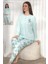 Fawn Kadın Çiçek Desenli 3 Düğmeli Uzun Kol Pijama Takımı (6800) 1