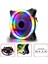 ZR-100 1800RPM Rainbow Rgb Kasa Fanı 12 cm 0.3A Renkli Gökkuşağı Fanı 2