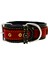 Kırmızı-Siyah Özel Tasarım Deri Köpek Tasması Köpek Boyun Tasması Deri Boyunluk 4
