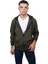 Erkek Basic Fermuarlı Kapüşonlu Haki Sweatshirt-4 1