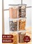 Etiketli Kare Erzak Saklama Kabı 6'lı Set Orta Boy 1,2 Litre Beyaz 1