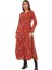 Pazen Bordo Desenli Uzun Elbise 1