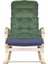 Sultan Lüx Ahşap Çift Minderli Çift Cepli Sallanan Sandalye Yeşil/füme 3