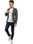 Gri Blazer Mono Yaka Slim Fit Torba Cep Tek Ceket | Agustini 4