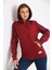 Bordo Kapüşonlu ve Kanguru Cep Detaylı Sweatshirt 1