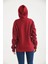 Bordo Kapüşonlu ve Kanguru Cep Detaylı Sweatshirt 2