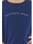 Erkek Çocuk Oversize Baskılı Basıc S-Shırt-Lacivert 2