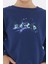 Erkek Çocuk Oversize Baskılı Basıc S-Shırt-Lacivert 3