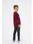 Erkek Çocuk Oversize Baskılı Basıc S-Shırt-Bordo 5