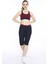 Kadın Vişne Kırçıllı Büstiyer Fitness Bra Spor Kapri Tayt Takım - 0116-1 4