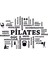 Pilates ve Spor Kelimeleri Duvar Sticker 120*85CM 1