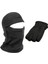 Unisex Siyah Parmaksız Kesik Yarım Parmak Kışlık Termal Polar Eldiven - Polar Kar Maskesi 2'li Set 1