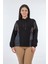 Oversize Kapüşonlu Kadın Sweatshirt - Deri Detaylı Günlük 1