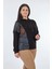 Oversize Kapüşonlu Kadın Sweatshirt - Deri Detaylı Günlük 3