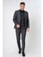 Utrecht TY121 Extra Slim Fit Yelekli 6 Drop Düz Takım Elbise Füme 1