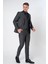 Utrecht TY121 Extra Slim Fit Yelekli 6 Drop Düz Takım Elbise Füme 3