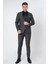 Utrecht TY121 Extra Slim Fit Yelekli 6 Drop Düz Takım Elbise Füme 4