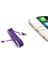 iPhone Örgü Şeklinde Renkli Çelik Şarj Data Kablosu - Mor- 1